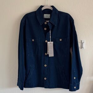 Folk Navy Button-Up Jean Jacket